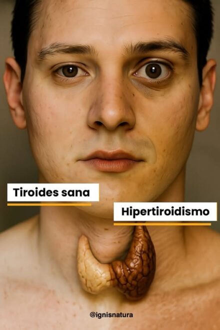 Diferencia entre una tiroides sana y el hipertiroidismo
