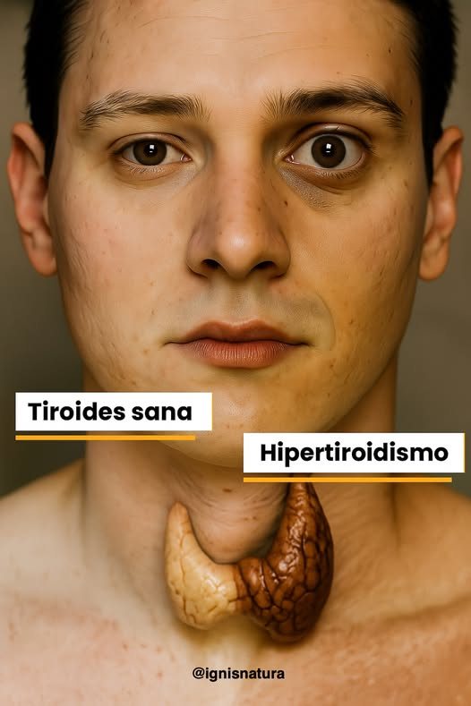 Diferencia entre una tiroides sana y el hipertiroidismo