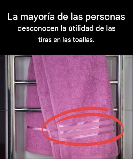 Esas tiras en tus toallas tienen un propósito real… y puede que no lo sepas
