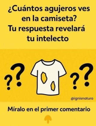 ¿Cuántos agujeros tiene ésta camiseta? Sólo 1 de cada 7 lo logra