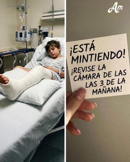 Fui al hospital a atender a mi hijo después de que se rompiera la pierna. La enfermera me dio una nota: «Está mintiendo. Revisa las cámaras a las 3 de la mañana».