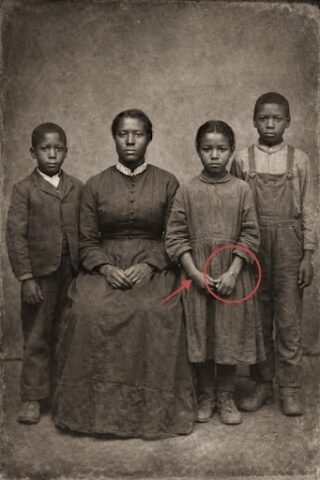 Esta es solo una foto familiar normal de 1872… pero mira atentamente la mano de la hermana.