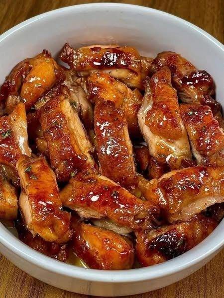 Pollo glaseado con miel
