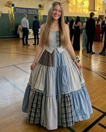 Cosí un vestido con las camisas de mi padre para el baile de graduación en su honor. Mis compañeros de clase se rieron hasta que el director tomó el micrófono y la sala se quedó en silencio