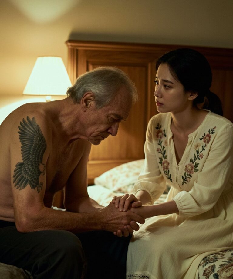 Bañé a mi suegro paralítico a espaldas de mi marido… y cuando descubrí la marca en su cuerpo, caí de rodillas y el secreto de mi pasado quedó revelado.