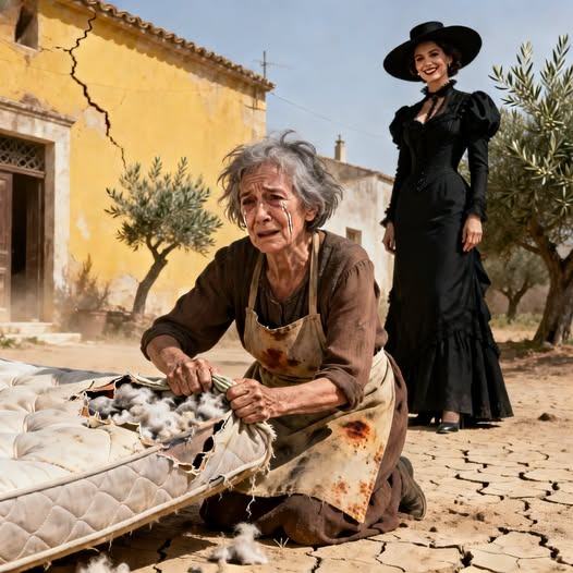 La Rica le Regaló un “Colchón Viejo” a la Sirvienta… El Relleno Era de Billetes Puros… Un colchón viejo manchado, con las orillas descoscidas y un olor a encierro de años, cayó desde el segundo piso de la hacienda grande y aterrizó a escasos centímetros de sus pies descalzos, levantando una nube de tierra seca que le pegó en los ojos, en los labios, en el alma. “Lléveselo consuelo!”, gritó doña perfecta desde arriba, sin asomarse del todo, como si hablarle de frente a la sirvienta fuera un lujo que no se merecía. Ya lo mandé a lavar dos veces y sigue oliendo a
