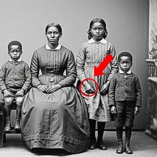 Esta es una sencilla foto familiar de 1872, pero fíjense bien en la mano de la hermana.