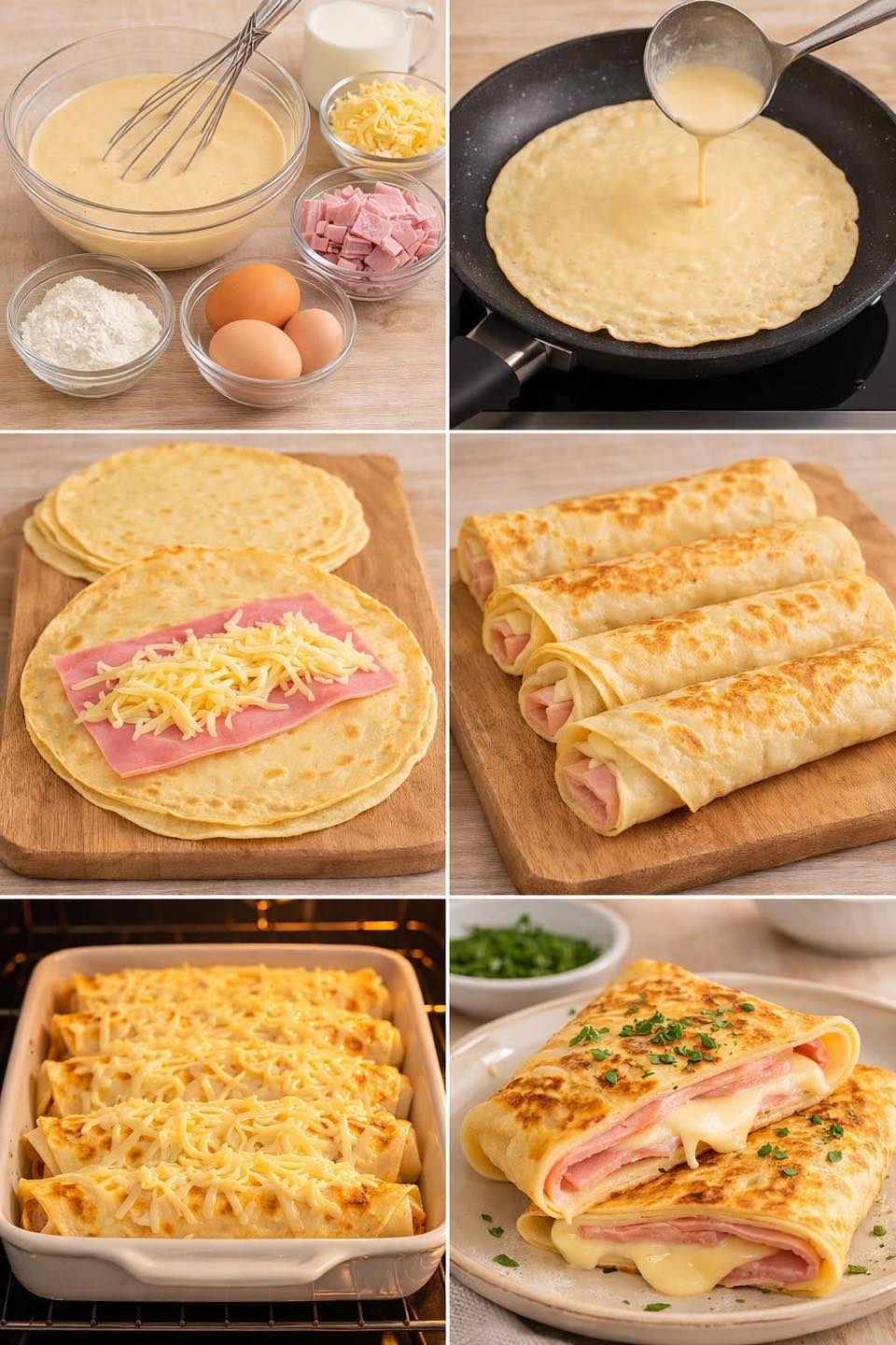 Crepes de Queso y Jamón