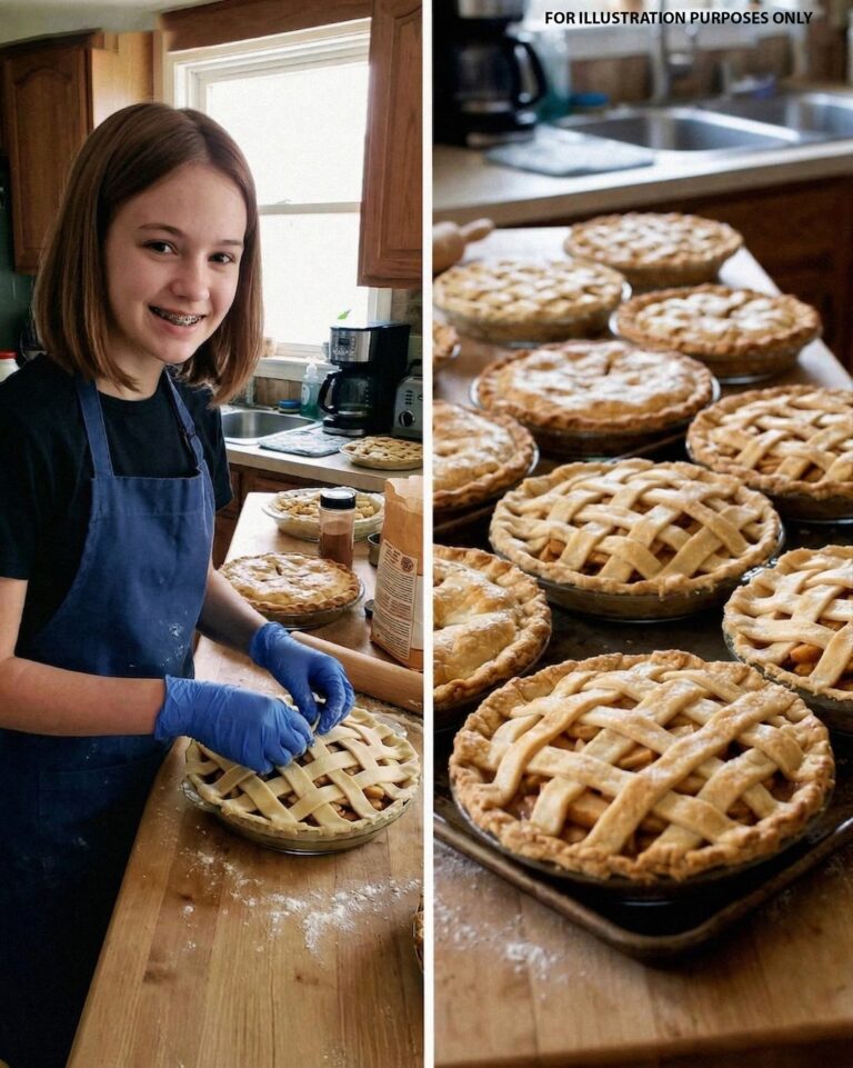 Mi hija de 14 años preparó 40 tartas de manzana para una residencia de ancianos; al amanecer, aparecieron dos agentes armados… y supe que algo andaba mal.