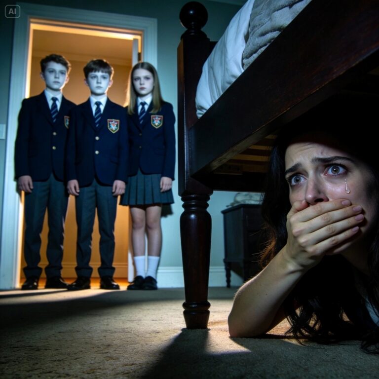 Mi vecina no dejaba de decirme que veía a mi hija en casa durante el horario escolar, así que fingí irme a trabajar y me escondí debajo de su cama. Lo que oí a continuación me heló la sangre. Me llamo Olivia Carter, y hasta esa semana, creía conocer a la perfección a mi hija de trece años. Tras mi divorcio dos años antes, solo éramos nosotras dos en un tranquilo barrio de Massachusetts. Lily era madura para su edad: educada, considerada, nunca rebelde. Los profesores la elogiaban. Los vecinos le sonreían. No tenía motivos para dudar de ella. O eso creía. Un jueves por la mañana, mientras cerraba el coche con llave, la señora Greene, la vecina, me llamó. «Olivia», dijo con dulzura, «¿Lily se ha quedado en casa otra vez?». Se me revolvió el estómago. «¿Otra vez? No», respondí rápidamente. «Va todos los días». La señora Greene vaciló. «No quiero preocuparte, pero la veo volver durante el horario escolar. A veces no está sola». Forcé una sonrisa, con el corazón latiendo a mil por hora. «Debes estar equivocada». Pero no estaba convencida. Todo el día en el trabajo, sentí un nudo en el pecho. Lily había estado más callada últimamente. Perdía peso. Dormía mal. Me dije a mí misma que era el estrés de la adolescencia, pero la duda ya se había instalado en mi mente. Esa noche, cenó tranquilamente, respondió a las preguntas con cortesía y se rió cuando mencioné el comentario de la señora Greene. «Probablemente vio a otro chico», dijo Lily. «Estoy en la escuela, mamá. Te lo juro». Su voz era firme. Sus ojos no. Apenas dormí. Al amanecer, supe que no podía ignorarlo. A la mañana siguiente, le besé la frente y le dije: «Que tengas un buen día en la escuela». «Tú también, mamá», respondió en voz baja. Esperé quince minutos. Luego di la vuelta a la manzana, aparqué detrás de unos setos altos y volví a entrar en casa. Me temblaban las manos. Fui directamente a la habitación de Lily. Todo estaba impecable. La cama hecha. El escritorio despejado. Si pensaba que me había ido… no me esperaría aquí. Me dejé caer al suelo y me arrastré debajo de la cama. El polvo me llenó la nariz. La oscuridad me envolvió. Apagué el teléfono y esperé. 9:00 a. m. Nada. 9:20 a. m. Seguía sin haber respuesta. Se me entumecieron las piernas. Casi me convencí de que había perdido la cabeza. Entonces… La puerta principal se abrió.