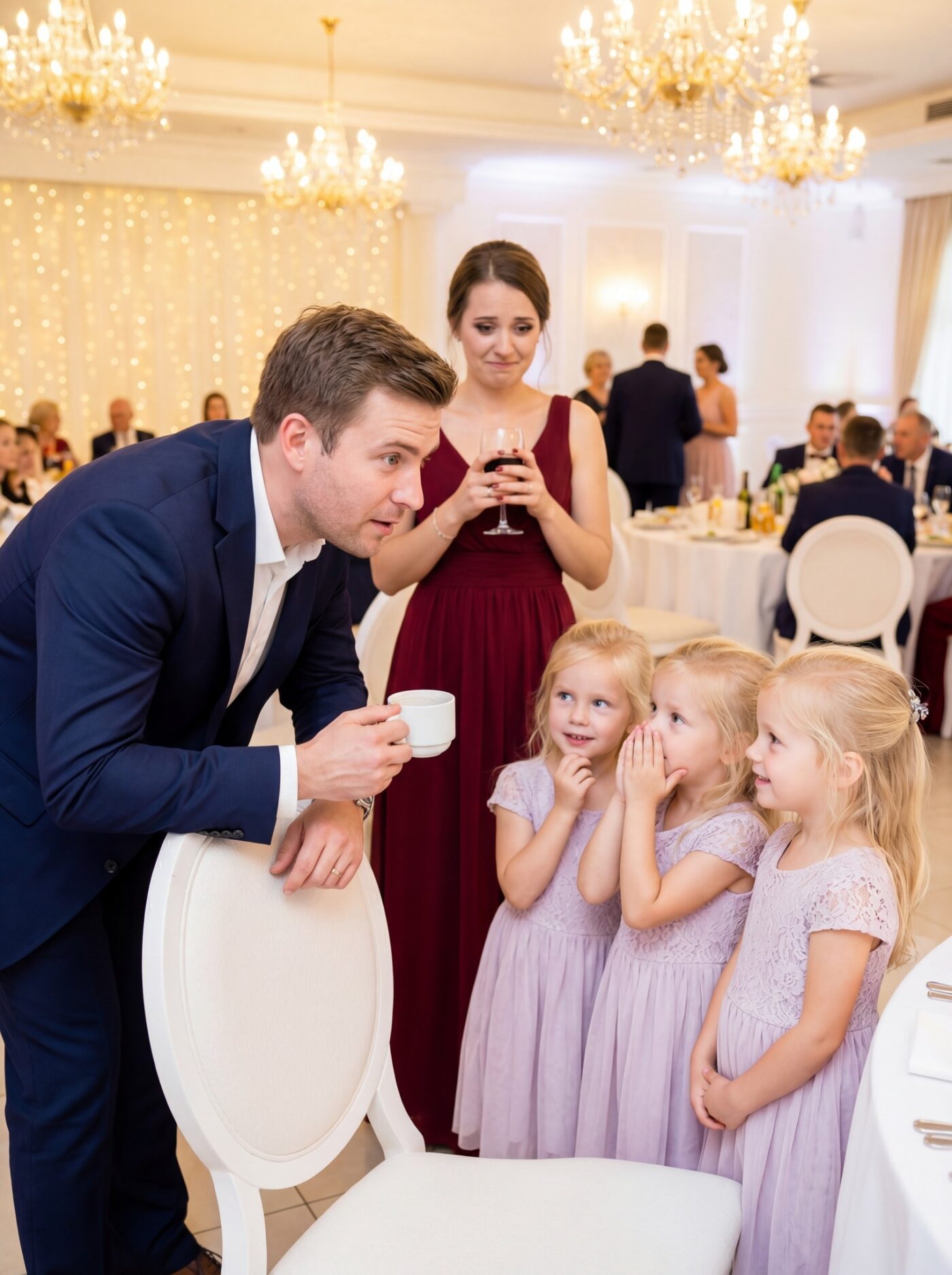 Un hombre viudo se sentó solo en una boda hasta que tres niñas pequeñas le susurraron: “Haz como si fueras nuestro papá para que nuestra mamá no se siente sola”. Lo que comenzó como un favor se convirtió en la familia que nunca planeó.