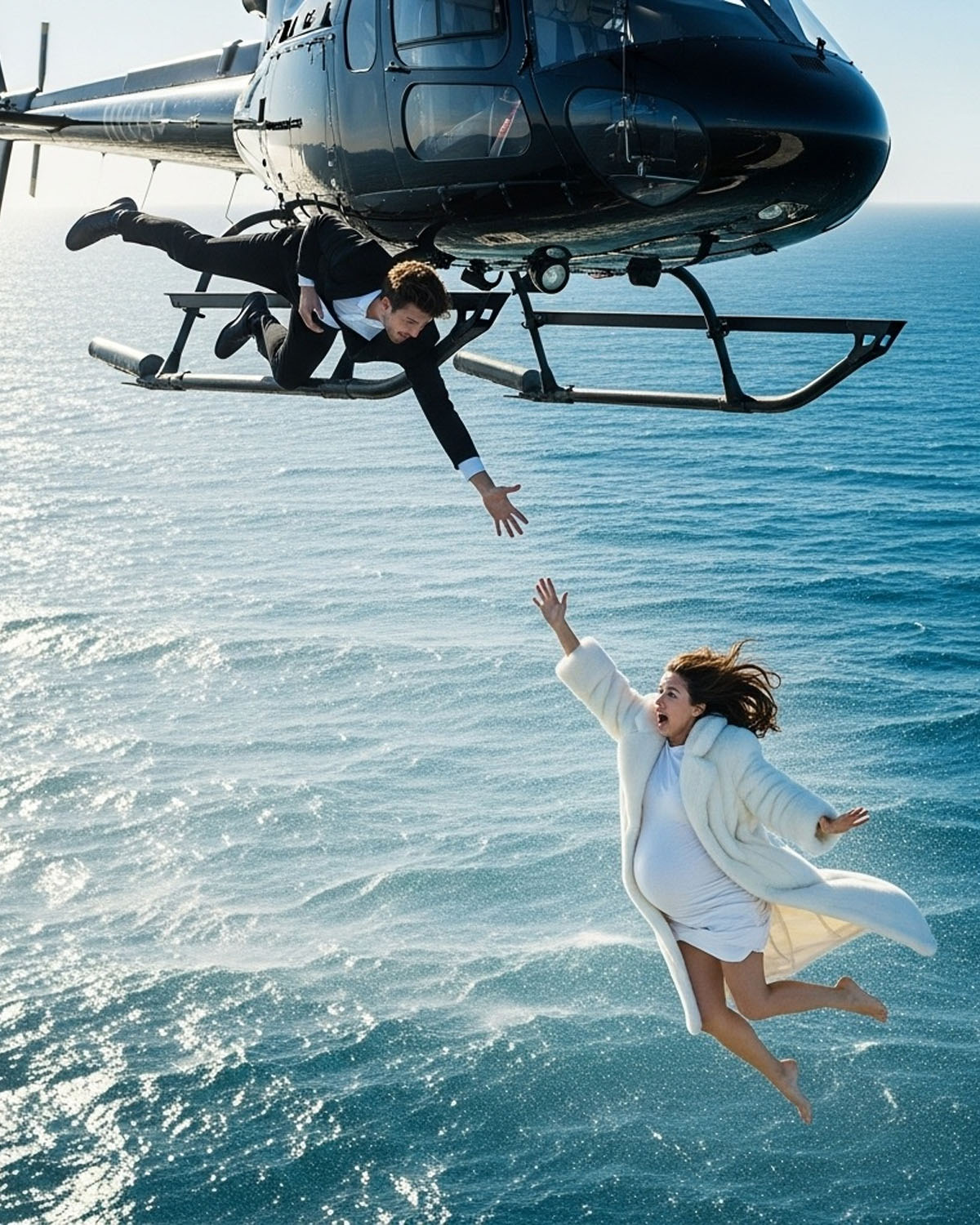 El esposo empuja a su esposa embarazada y multimillonaria desde un helicóptero para quedarse con la herencia, pero inesperadamente ella ya estaba preparada…