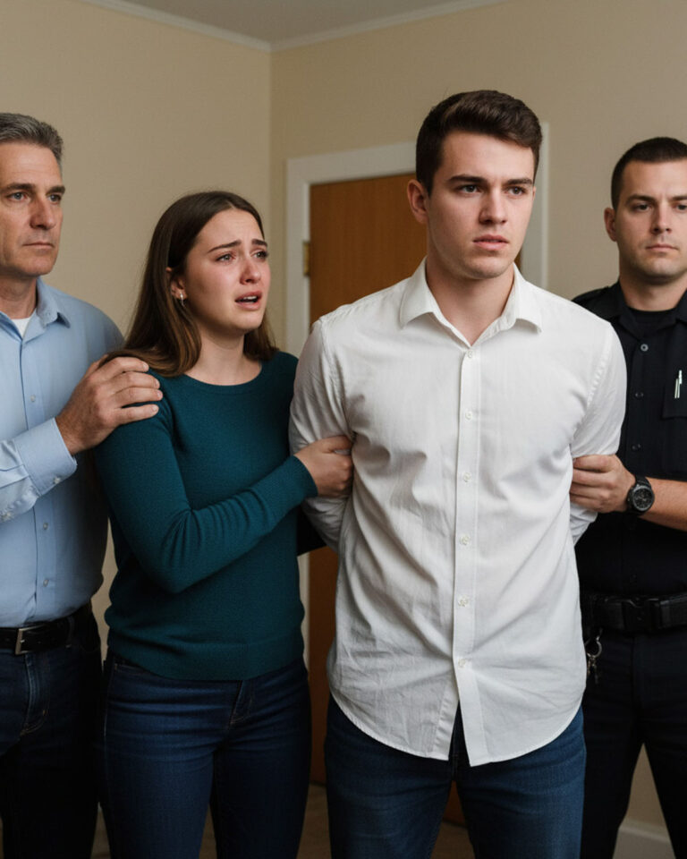 Mi hija de 22 años trajo a su novio a cenar a casa. Lo recibí cordialmente… hasta que empezó a dejar caer su tenedor una y otra vez, noté algo bajo la mesa y marqué en secreto al 911 desde la cocina.