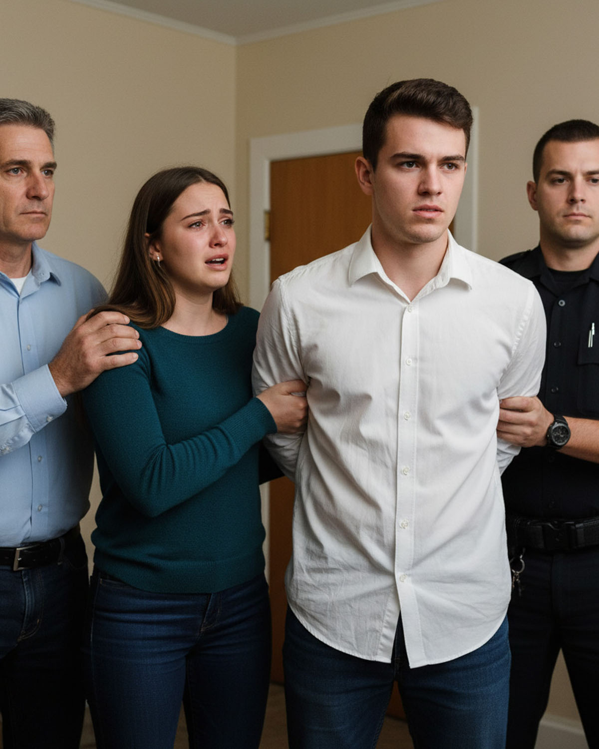 Mi hija de 22 años trajo a su novio a cenar a casa. Lo recibí cordialmente… hasta que empezó a dejar caer su tenedor una y otra vez, noté algo bajo la mesa y marqué en secreto al 911 desde la cocina.