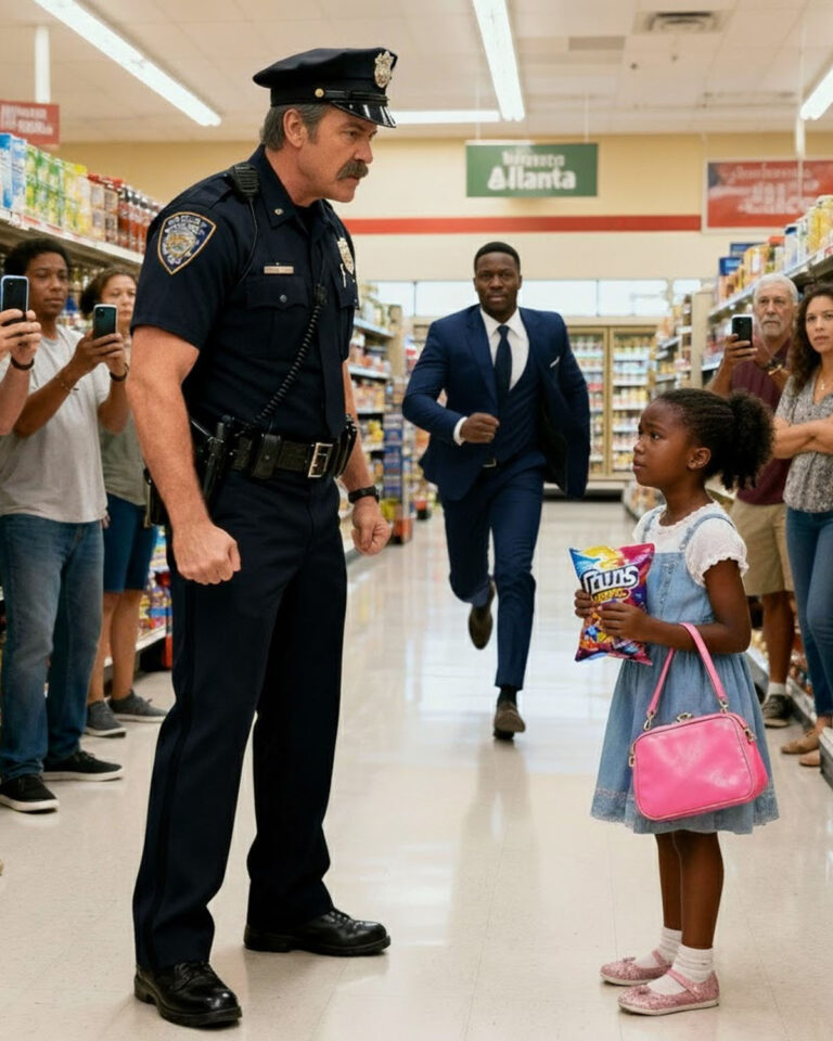 Un policía racista acusó a una niña negra de 8 años de robar en un supermercado — cinco minutos después, su padre, el director general, llegó y el agente se quedó blanco del susto…