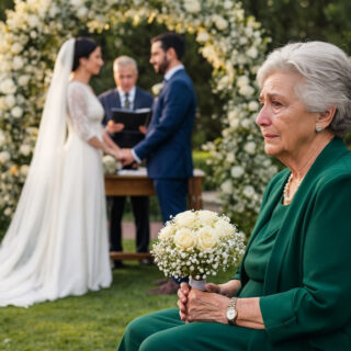 En la boda de mi hijo me sentaron en la última fila porque mi sencillez lo avergonzaba — pero no sabía que el millonario a mi lado era el gran amor de mi vida… y el dueño del edificio de su suegro
