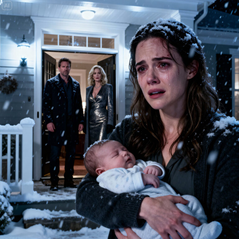 Por culpa de la amante de mi esposo, él y mi suegra me echaron a la calle, junto con mi bebé de solo tres días, en medio de una tormenta de nieve. No tenían la menor idea de que acababa de heredar una fortuna de 2.300 millones de dólares de mi abuelo… Solo 24 horas después, les hice vivir un verdadero infierno.