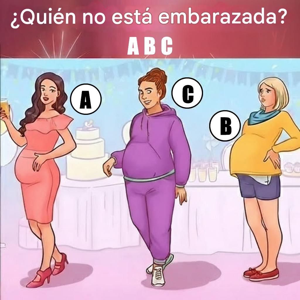 ¿Cuál de estas mujeres no está embarazada? Solo un genio de la lógica podría averiguarlo.