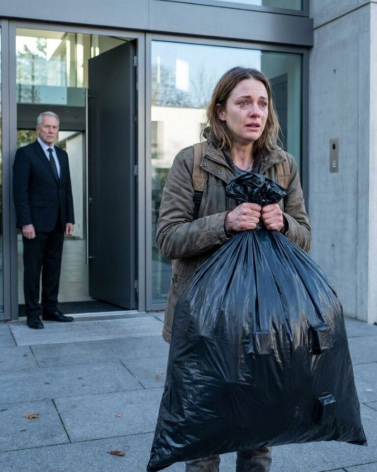 Saliendo de la casa de mis suegros sin nada, mi suegro me pidió que llevara una bolsa de basura. Al abrir la reja, se me hizo un nudo en la garganta y las manos me empezaron a temblar al ver lo que había dentro…