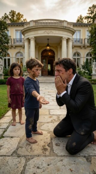 “No hemos venido a pedir comida… solo queremos que nuestra hermana no muera de hambre”, dijo el niño frente a la casa más ostentosa de Greenwich… y el hombre que abrió la puerta no era de los que escuchan súplicas.