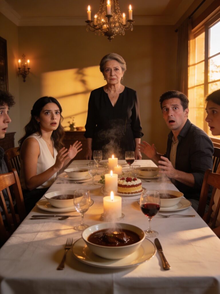 Aquella noche, durante la cena familiar, mi yerno soltó una carcajada y preguntó delante de todos: