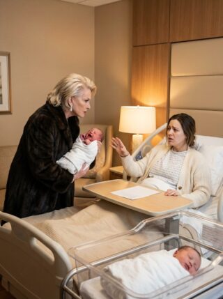 Acababa de sobrevivir a una cesárea de emergencia cuando mi suegra entró en mi habitación de recuperación, dejó unos papeles de adopción sobre mi cama y, con toda tranquilidad, me dijo que se llevaba a mi hijo recién nacido para su hija. Luego me llamó inestable e intentó poner a seguridad en mi contra. Lo que ella no sabía era que llevaba años ocultando mi verdadera identidad, y en el momento en que el jefe reconoció mi nombre, todo cambió.