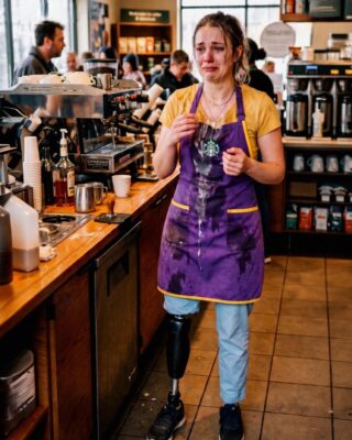 Una mujer grosera lanzó un café con leche en mi cara por “Moverse demasiado lento”: cuando vio quién estaba detrás de ella, no podía dejar de temblar