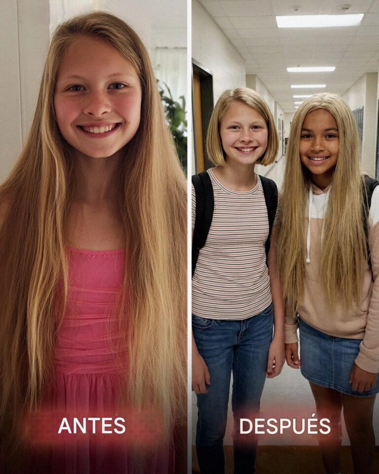 Mi hija de 12 años se cortó el pelo para una niña con cáncer, luego la directora llamó y dijo: “Tienes que venir ahora y ver qué pasó con tus propios ojos”