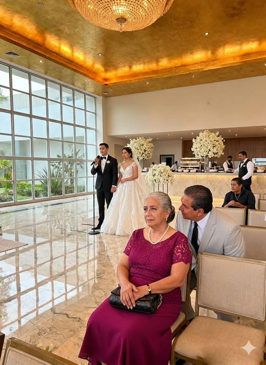 “Me Mandaron a la Fila 14 en la Boda de Mi Hijo, Invisible y Humillada entre Invitados que Apenas Me Miraban… Hasta que un Hombre de Traje Negro se Sentó a Mi Lado, Me Susurró Cuatro Palabras y Mi Hijo Palideció mientras Todo el Salón Quedó en Silencio”