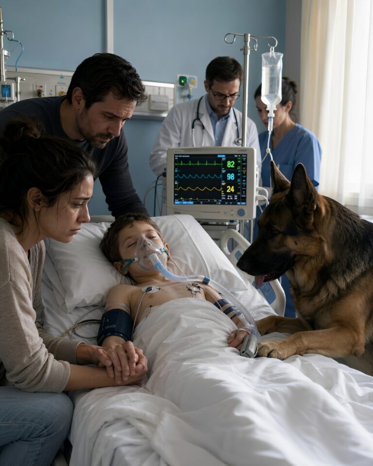 Los médicos ya estaban preparando a la familia para la despedida, hasta que el perro del niño ingresó en la unidad de cuidados intensivos y ocurrió algo completamente inesperado.
