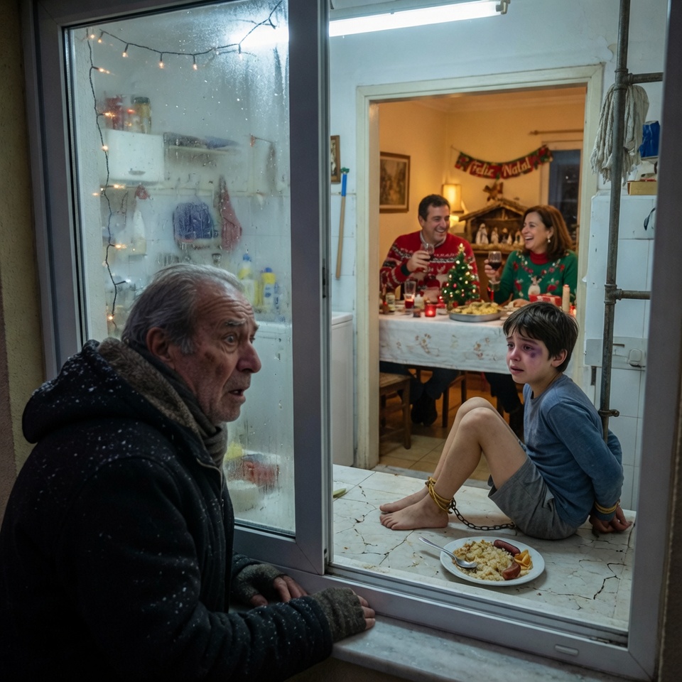 El abuelo llegó a la cena de Navidad aunque le dijeron “no eres bienvenido”, pero al asomarse al cuarto de lavado descubrió a su nieto encadenado y entendió por qué todos querían callarlo