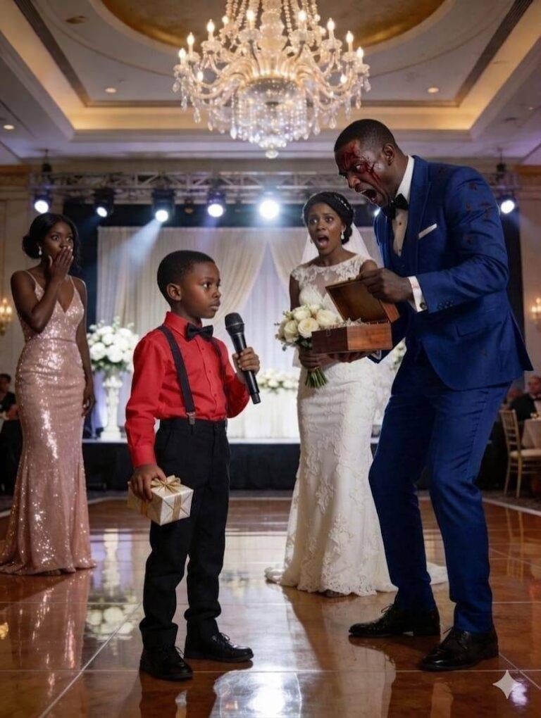 Mi exesposo me engañó, me dejó a mí y a nuestro hijo, y aun así nos invitó a su boda. Durante su discurso, se rió y dijo: “¡Dejar esa basura fue la mejor decisión de mi vida!” La multitud estalló en carcajadas. Entonces mi hijo tomó el micrófono con calma. “Te traje un regalo especial, papá”, dijo, entregándole una caja. Cuando mi ex la abrió, su grito silenció toda la sala.