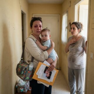 La esposa tocó mi puerta con bolsas de pañales y los ojos rojos: “Tu hijo no es el problema”; después me mostró cómo su marido había usado a mi bebé para ganar dinero