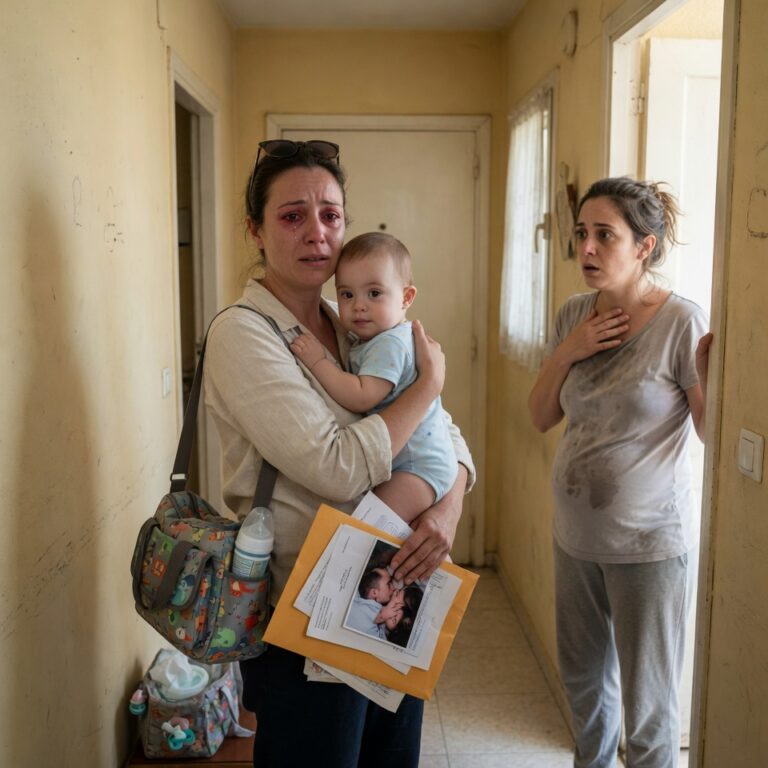 La esposa tocó mi puerta con bolsas de pañales y los ojos rojos: “Tu hijo no es el problema”; después me mostró cómo su marido había usado a mi bebé para ganar dinero