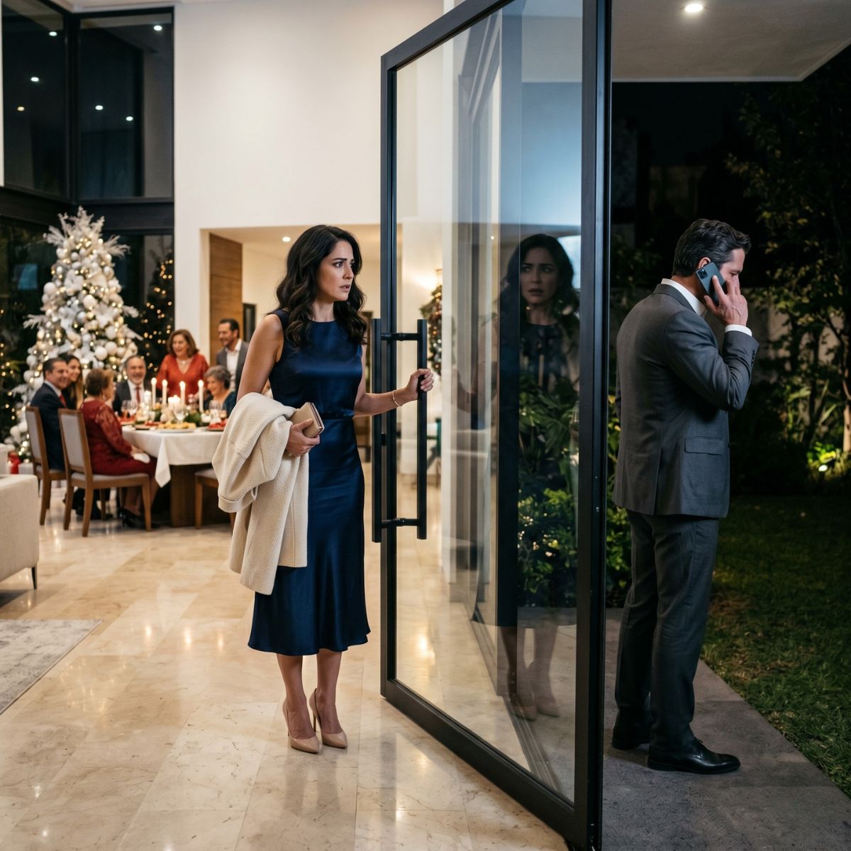 En Nochebuena, escuché a mi esposo susurrarle a su amante embarazada: “Es nuestro bebé”… Luego, el esposo de ella puso 200.000 dólares frente a mí y me dijo que no me divorciara de él todavía… Lo primero que escuché fue a mi esposo reír como un hombre enamorado.